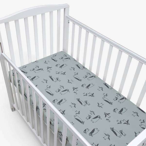 SIMPLY GOOD Fitted Sheets 2Pack Crib 50x90 - Penguins Light Blue