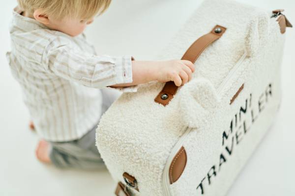 CHILDHOME Mini Traveller Kids Suitcase - Teddy Ecru