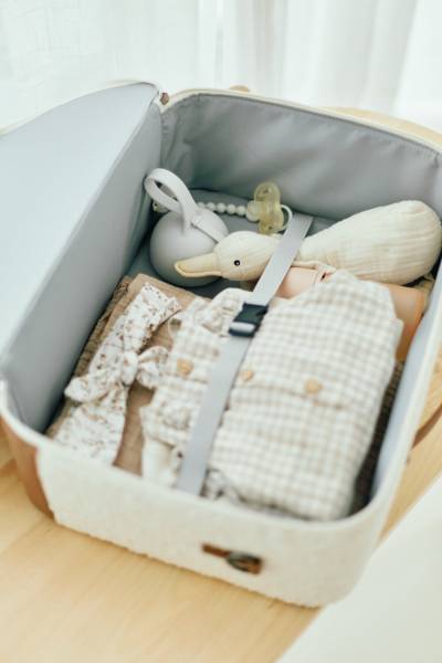 CHILDHOME Mini Traveller Kids Suitcase - Teddy Ecru