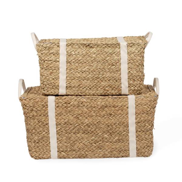 CHILDHOME Toy Box Rattan Set of 2 - Yellow