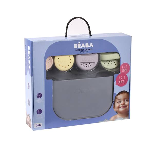 BEABA Bath Set Basket & Silicone Bath Toys