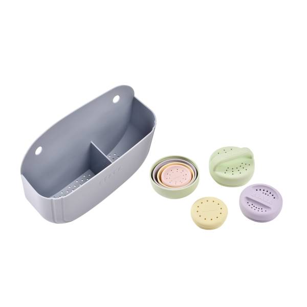 BEABA Bath Set Basket & Silicone Bath Toys