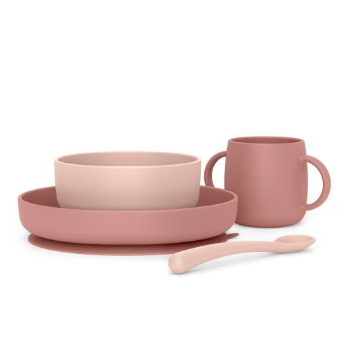 SUAVINEX Colour Essence Silicone Meal set 4pcs - Pink