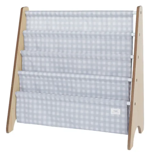 3 SPROUTS Book Rack - Gingham/Blue
