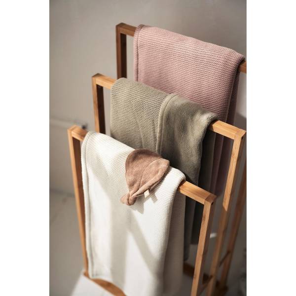 JOLLEIN Blanket 100x150 Basic Knit/Fleece - Ivory/Coral