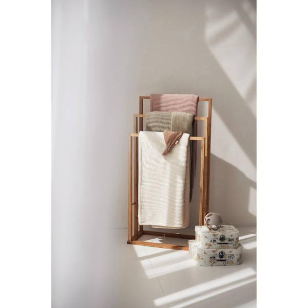 JOLLEIN Blanket 100x150 Basic Knit/Fleece - Ivory/Coral