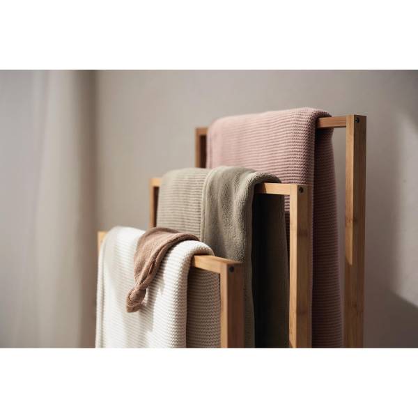 JOLLEIN Blanket 100x150 Basic Knit/Fleece - Ivory/Coral