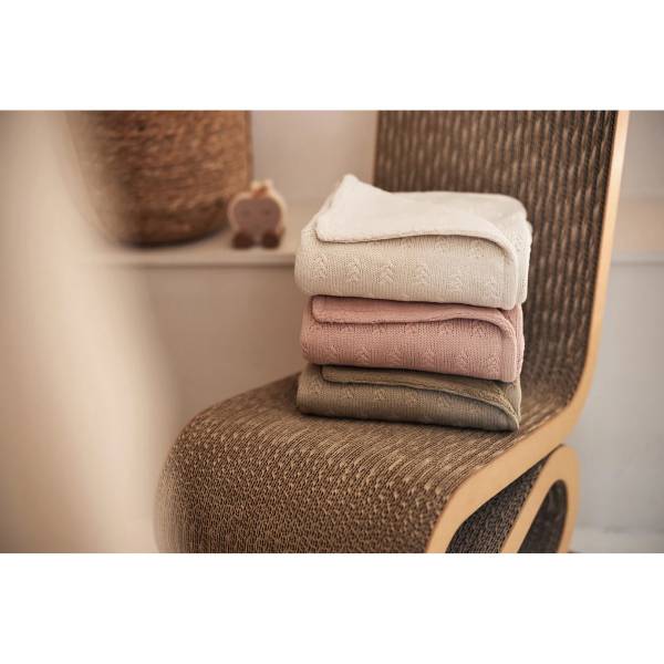 JOLLEIN Blanket 75x100 Grain Knit - Wild Rose/Velvet