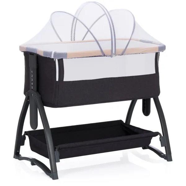 FILLIKID Bedside Crib Scandic - Grey Melange