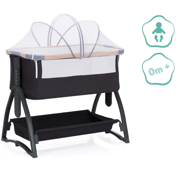 FILLIKID Bedside Crib Scandic - Grey Melange