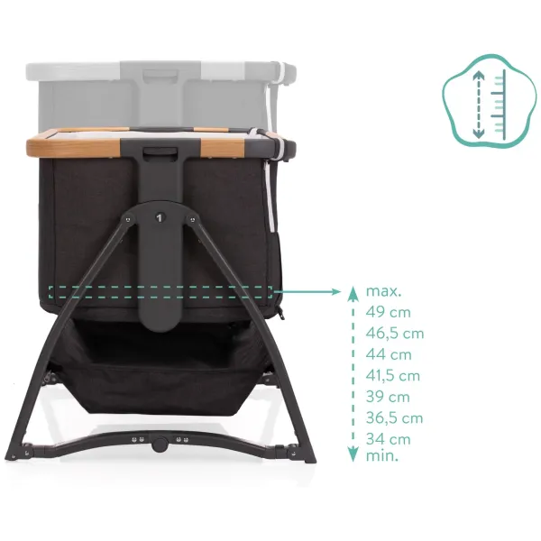 FILLIKID Bedside Crib Scandic - Grey Melange