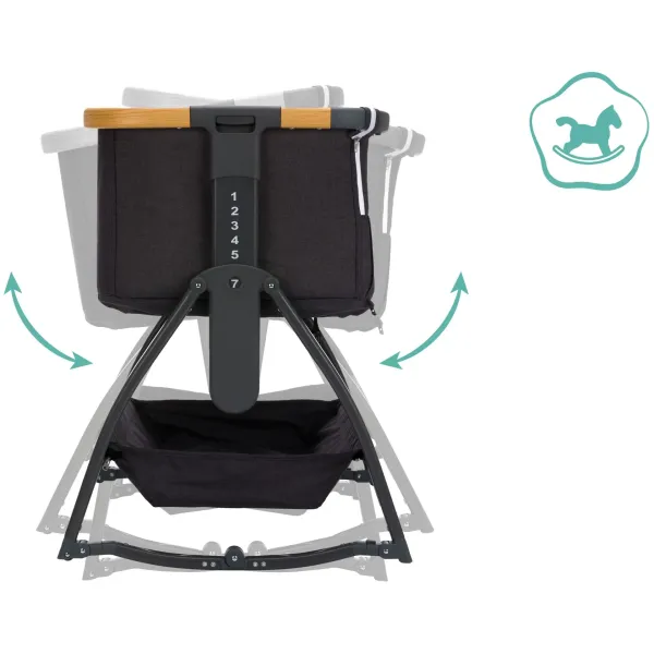 FILLIKID Bedside Crib Scandic - Grey Melange