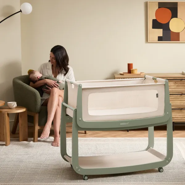 SnuzPod5 Bedside Crib - Sage