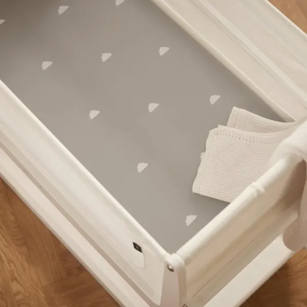 SnuzPod Bedside Crib 2Pack Sheets - Grey/Cloud