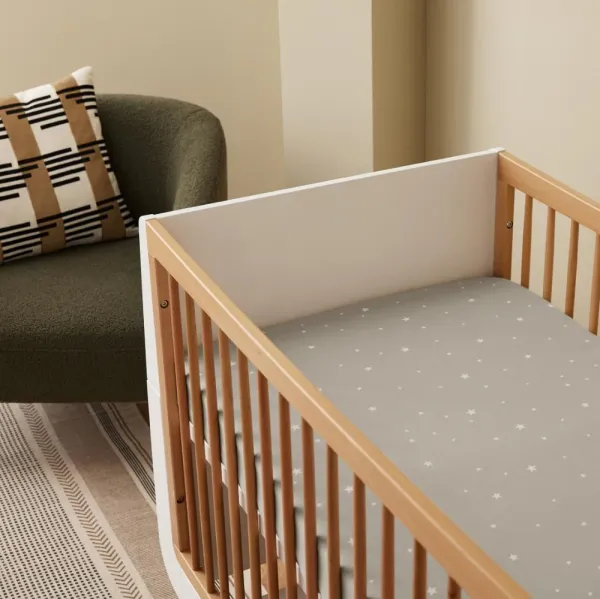 Snuz Cot & Cot Bed 2 Pack Fitted Sheet - Grey/Star