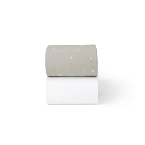 Snuz Cot & Cot Bed 2 Pack Fitted Sheet - Grey/Star