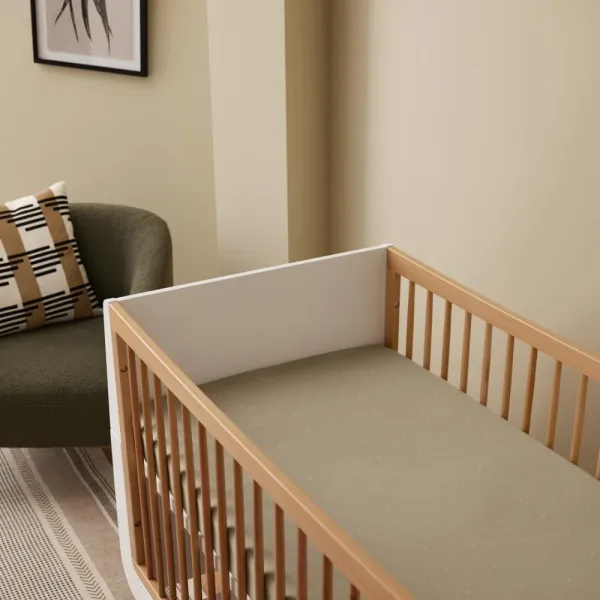 Snuz Cot & Cot Bed 2 Pack Fitted Sheet - Sage/Cross