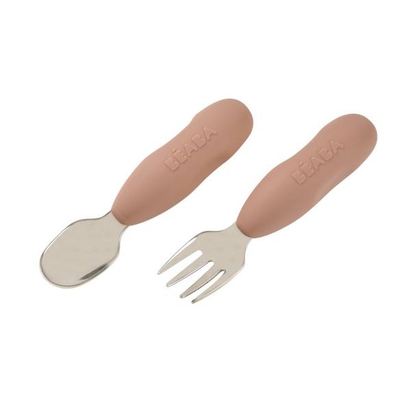 BEABA PreCutlery Stainless Steel Set x2 - Praline