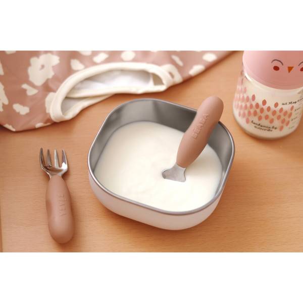BEABA PreCutlery Stainless Steel Set x2 - Praline