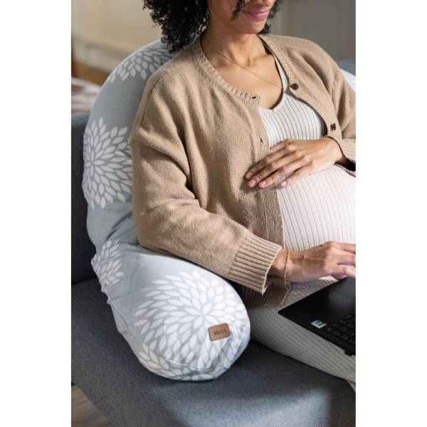 BEABA Big Flopsy Nursing Pillow - Jersey Flower Grey