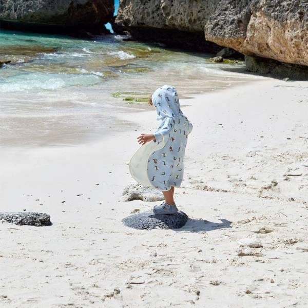 LAESSIG Splash&Fun Beach Poncho - Crocodile Sky Blue