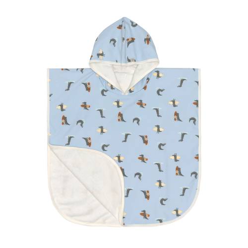 LAESSIG Splash&Fun Beach Poncho - Crocodile Sky Blue