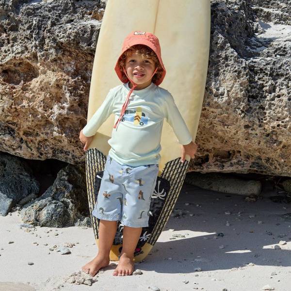 LAESSIG Splash&Fun Board Shorts - Crocodile Sky Blue 36m