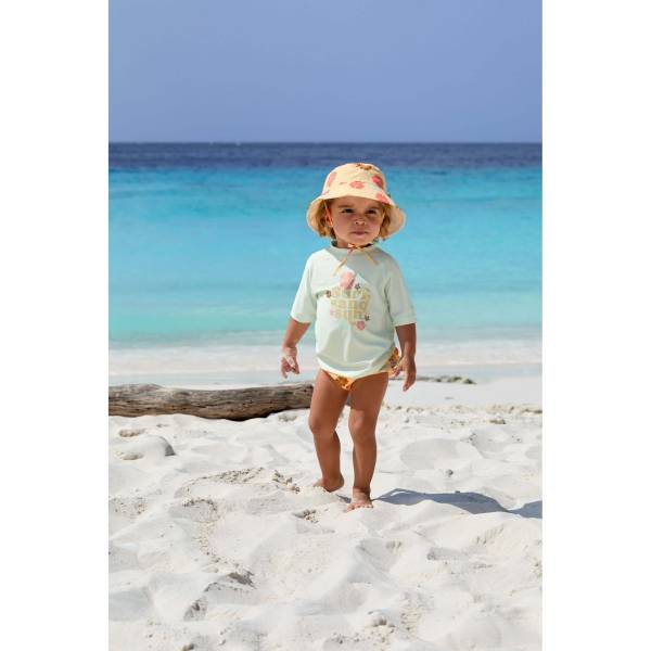 LAESSIG Splash&Fun Short Sleeve - Rashguard Flowers Sea Foam 24m
