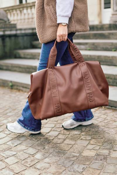 CHILDHOME Mommy Bag Signature - Vegan Leather Dark Brown