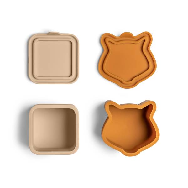 Citron Lunch Box Organiser set of 4 - Beige/Plum/Caramel