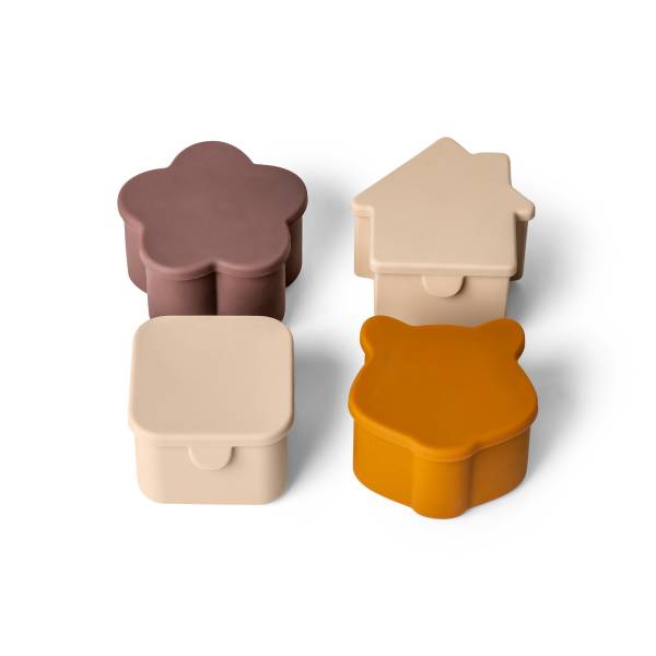 Citron Lunch Box Organiser set of 4 - Beige/Plum/Caramel