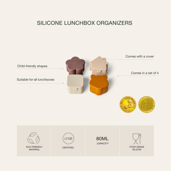 Citron Lunch Box Organiser set of 4 - Beige/Plum/Caramel