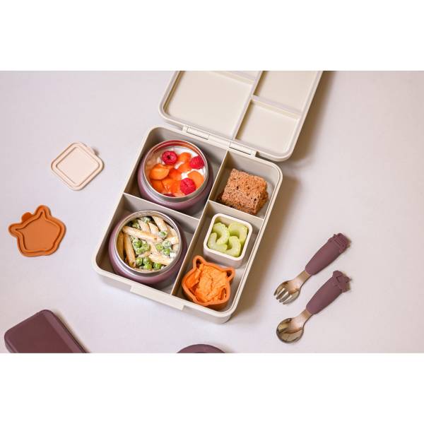 Citron Lunch Box Organiser set of 4 - Beige/Plum/Caramel