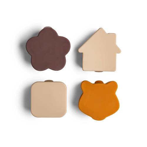 Citron Lunch Box Organiser set of 4 - Beige/Plum/Caramel