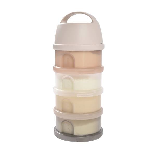 BEABA Milk Container 4 Compartments - Translucent Clay