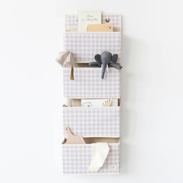 3 SPROUTS Hanging Wall Organizer - Gingham Beige