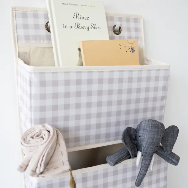 3 SPROUTS Hanging Wall Organizer - Gingham Beige