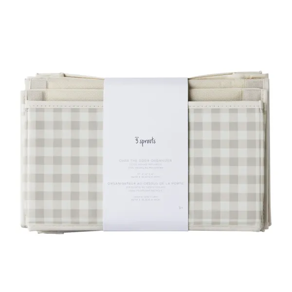 3 SPROUTS Hanging Wall Organizer - Gingham Beige