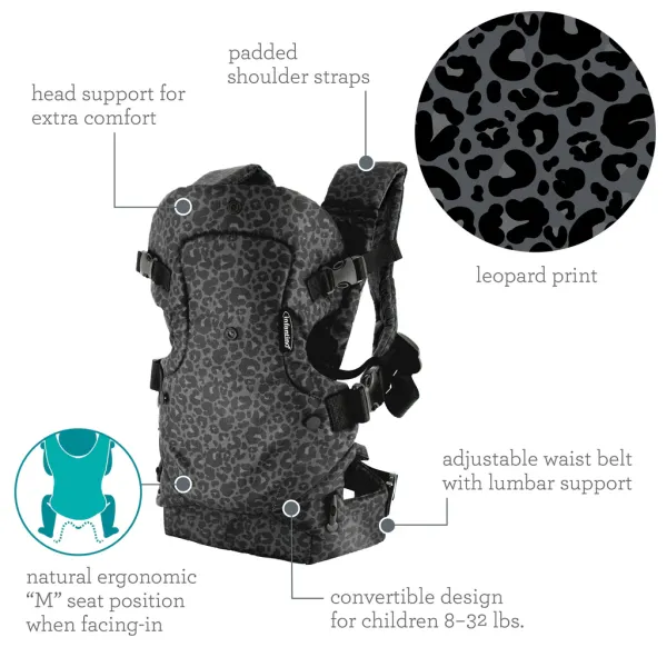 INFANTINO Convertible Carrier Flip 4in1 Advance - Black Leopard