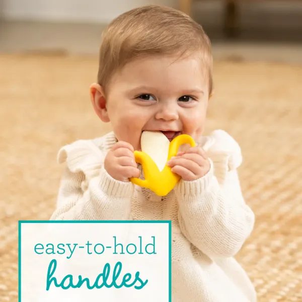 INFANTINO Lil Nibbles Textured Silicone Teether - Banana