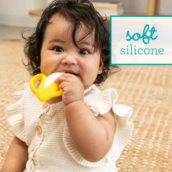 INFANTINO Lil Nibbles Textured Silicone Teether - Banana