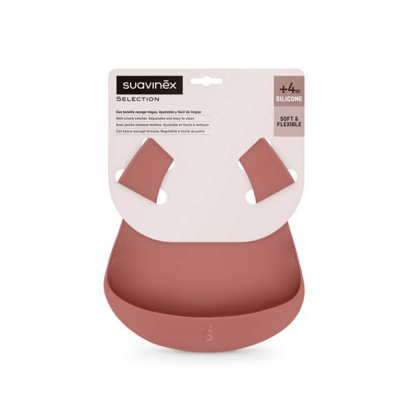 SUAVINEX Colour Essence Silicone Bib - Pink