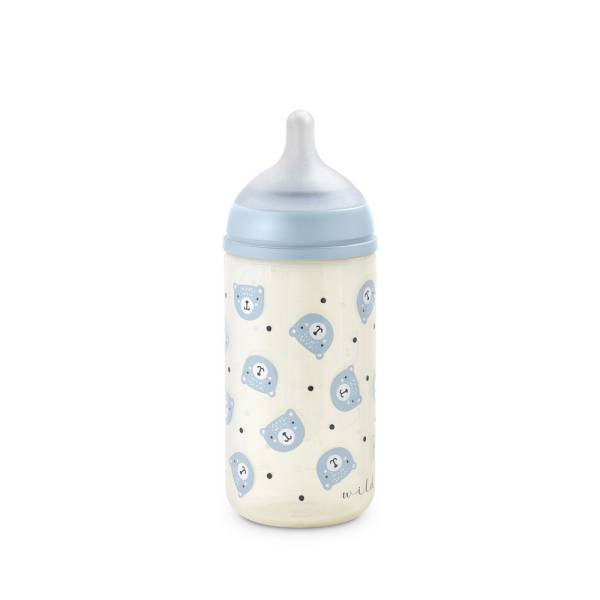 SUAVINEX Glass Bottle with Sx Pro Teat 240ml - Blue