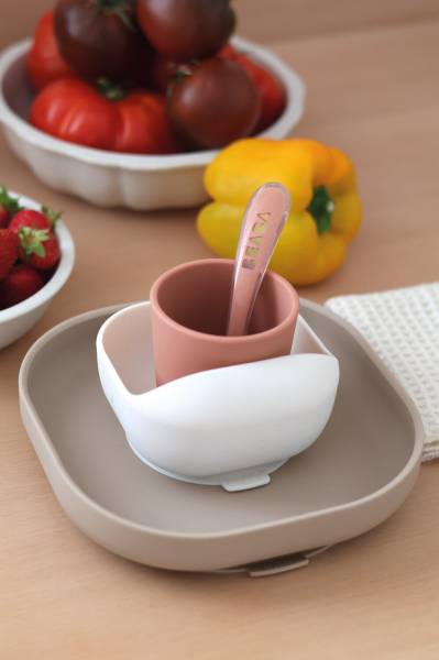 BEABA Silicone Meal Set 4pcs - Terracotta/Gazelle