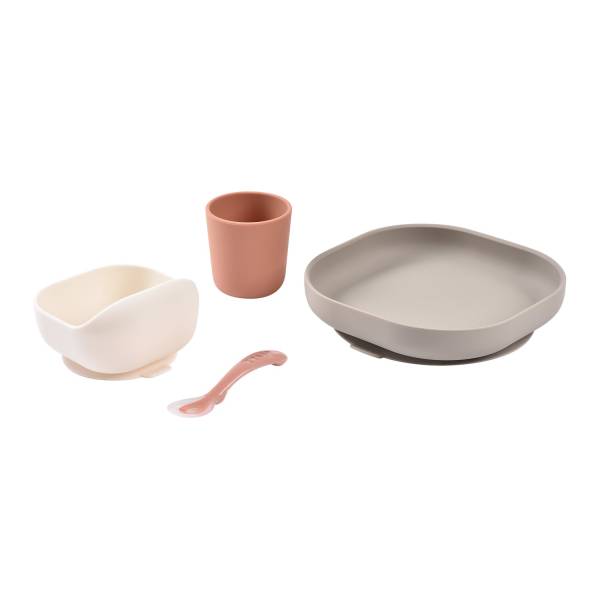 BEABA Silicone Meal Set 4pcs - Terracotta/Gazelle