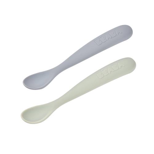 BEABA Spoon for my first meals Set x 2 - Pebble / Green