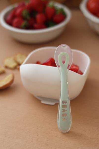 BEABA Spoon 2nd Age Silicone Spoon - Misty Green