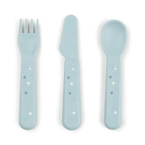 DONE BY DEER Foodie Cutlery set Happy Dots - Blue