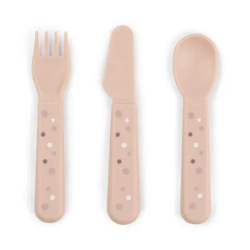 DONE BY DEER Foodie Cutlery set Happy Dots - Powder