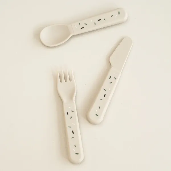 DONE BY DEER Foodie Cutlery set Confetti - Sand